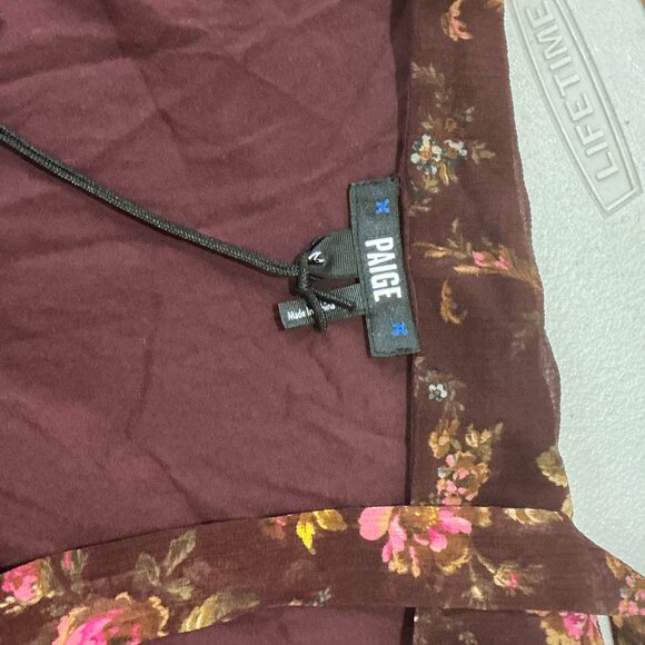 NWT Paige Neroli Rosewood Boho Chic Floral Print 100% Silk Wrap Dress Size M - Picture 8 of 14